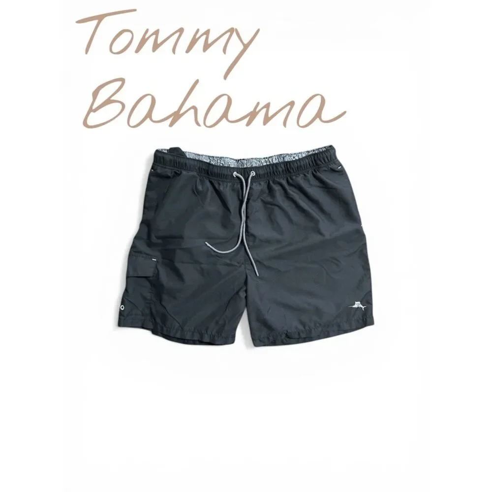 Tommy Bahama Black Swim Trunks with Drawstring XL